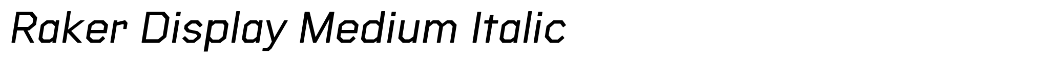 Raker Display Medium Italic image